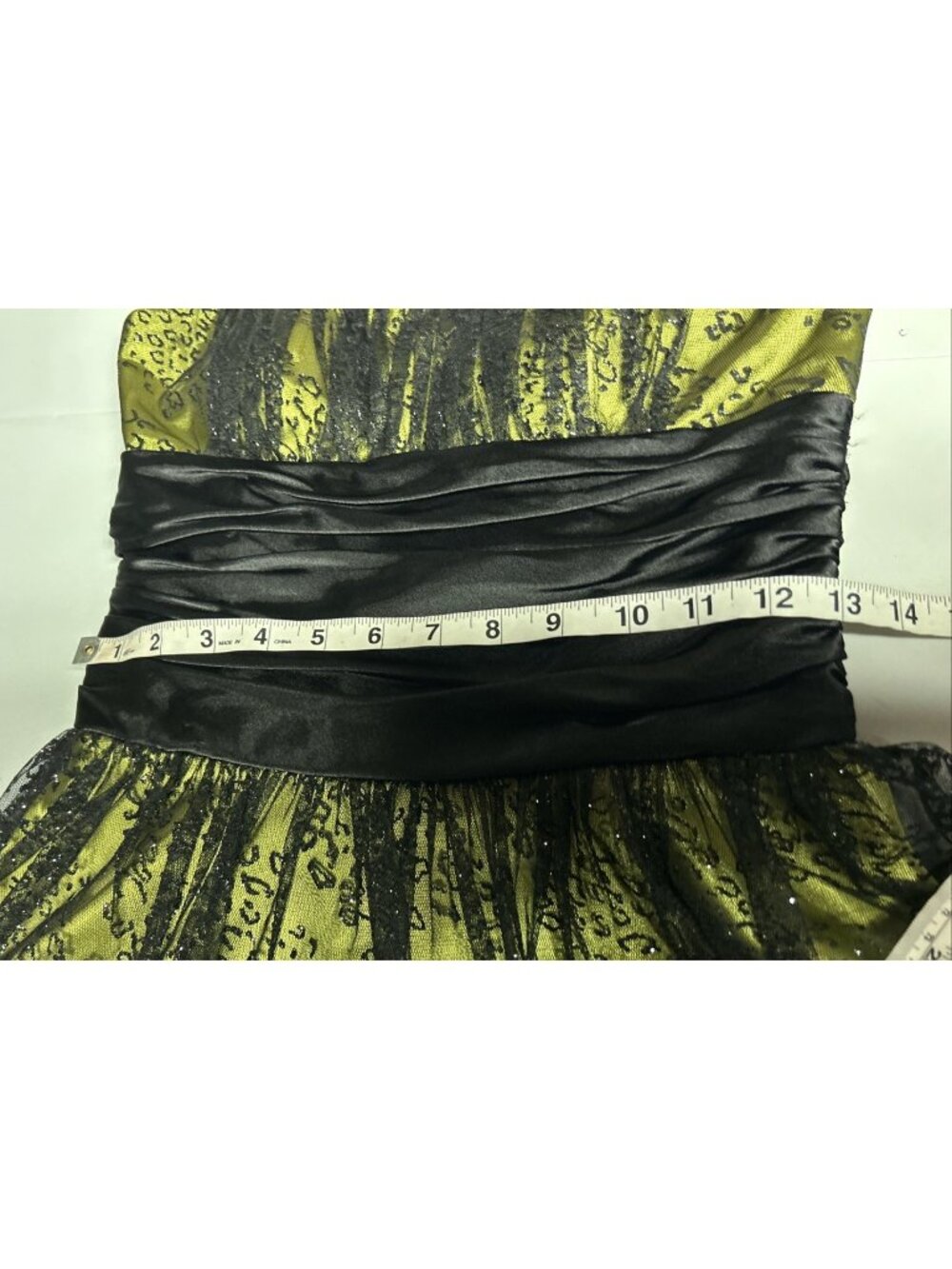 Y2K Fairy Short Semi Formal Dress Homecoming Morgan & Co. Size 3/4 Green Black - Picture 4 of 7